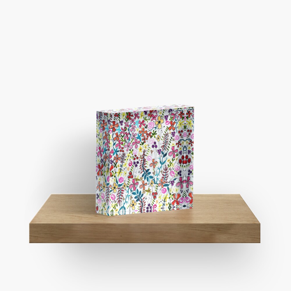 Pixel Dance Red Acrylic Block
