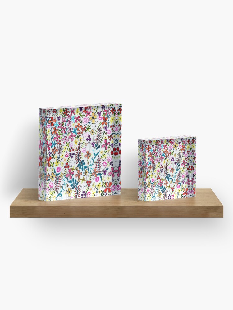 Alternate view of Pixel Dance Red Acrylic Block
