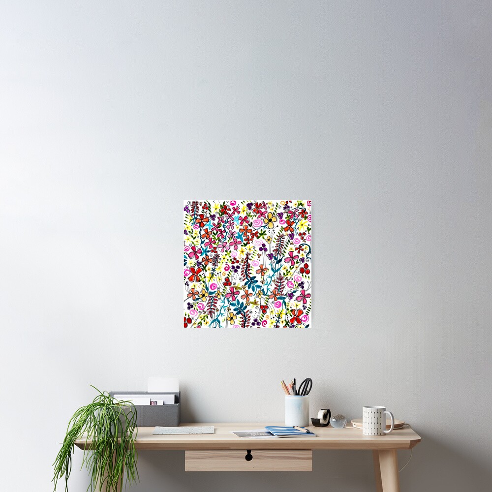 Pixel Dance Red Poster