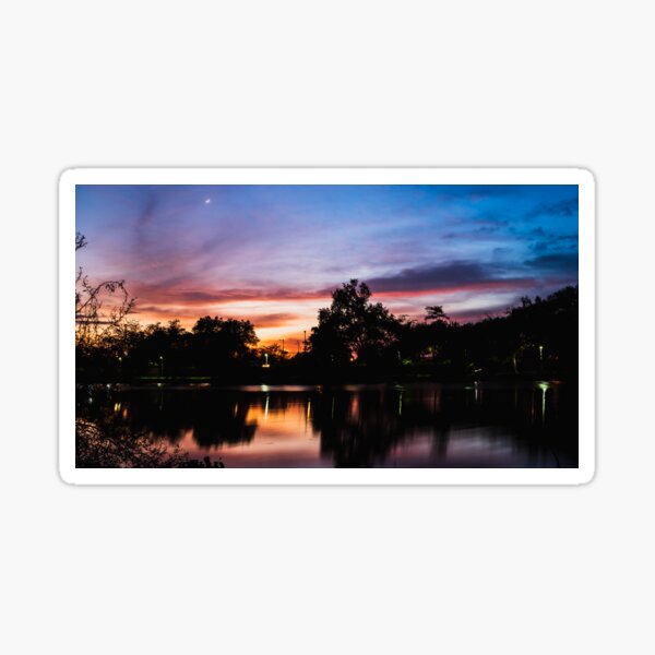 Sunset by the river Sticker