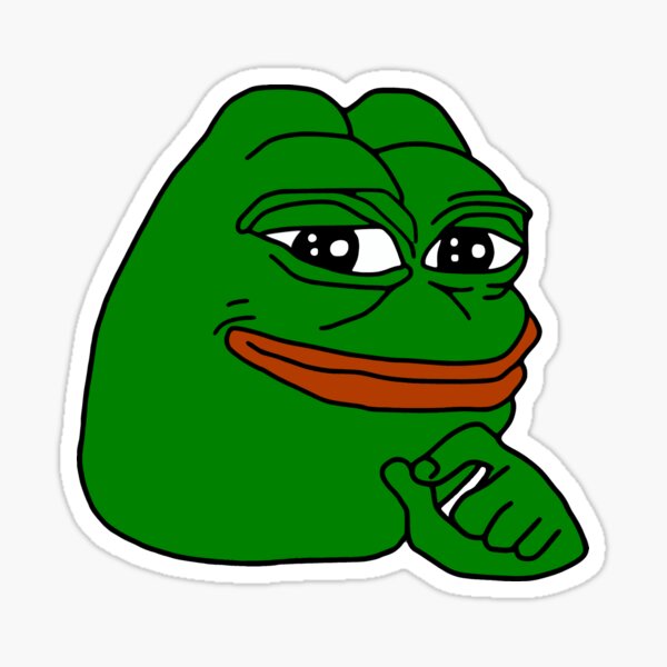 Pepe the frog thinking meme Sticker
