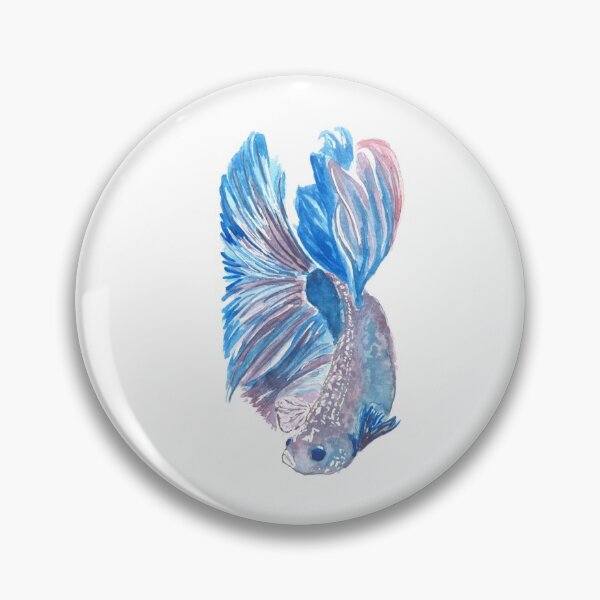 Item preview, Blue and purple betta fish designed and sold by OneFishArt.