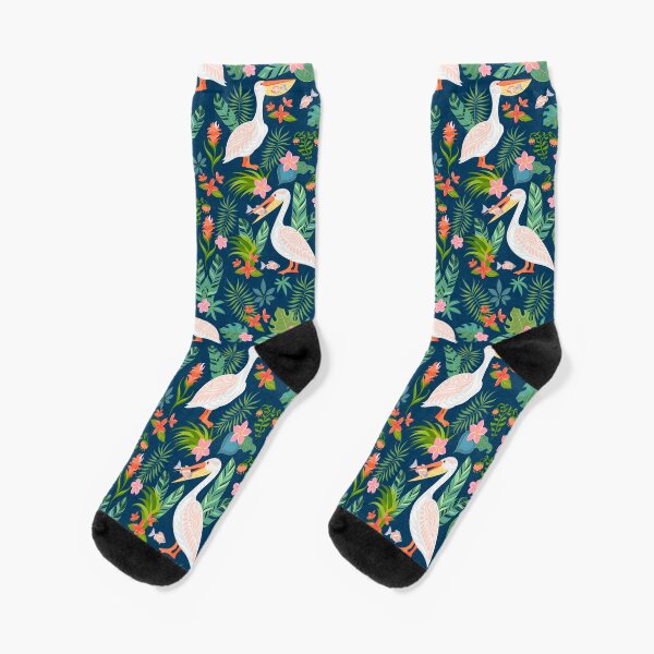 Floral Pelican Socks