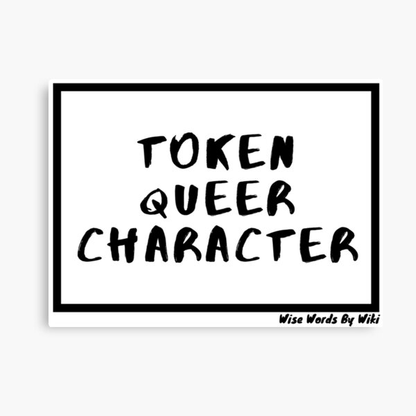 Token Queer Character Black Text Canvas Print