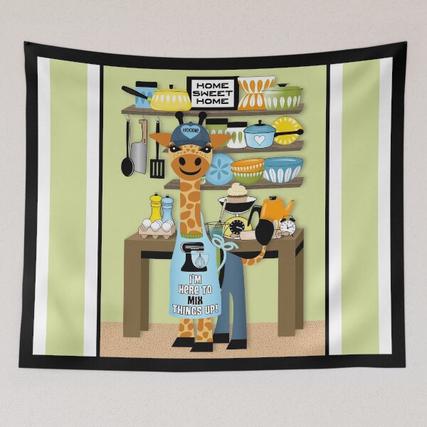 Item preview, Cute Giraffe Foodie Baking in the Kitchen designed and sold by Elsy's Art.