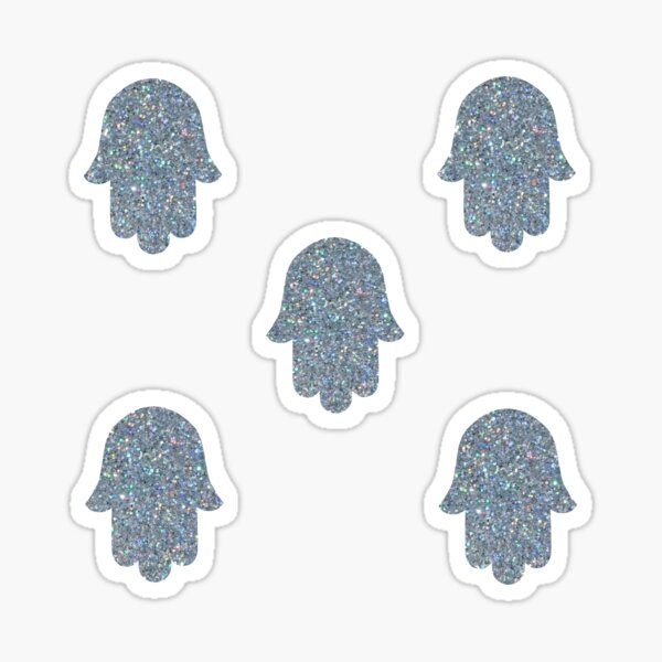 Item preview, Chamsa Sticker Pack - Silver Glitter designed and sold by shtkthtstks.