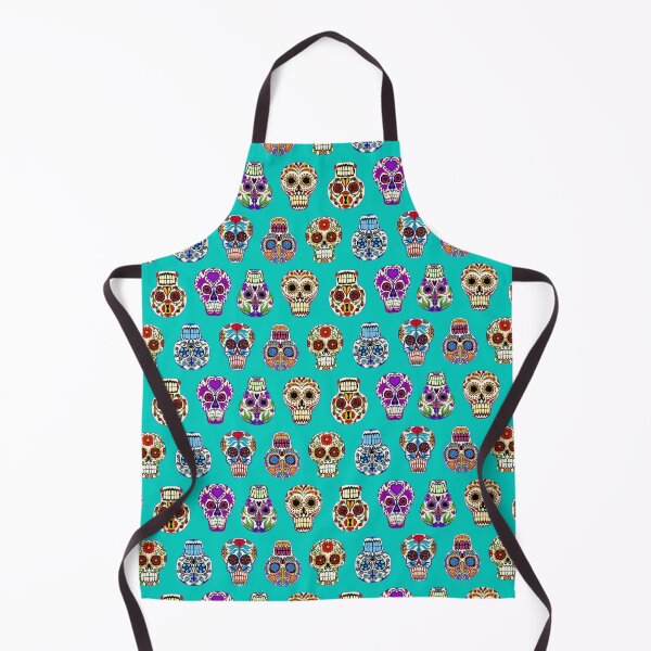 Item preview, Sugar Skulls on aqua blue designed and sold by Salt & Keep.