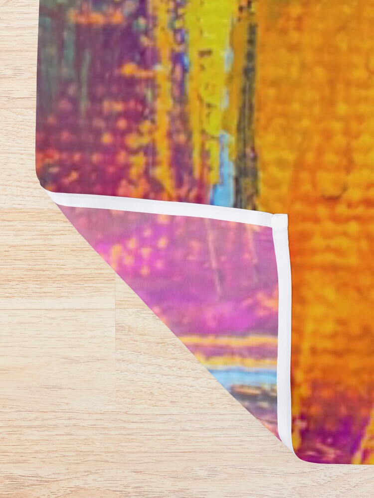 Alternate view of Psychedelic Colorful Paint Brush Strokes Shower Curtain