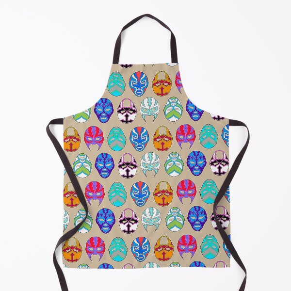 Item preview, luchador masks on khaki designed and sold by Salt & Keep.