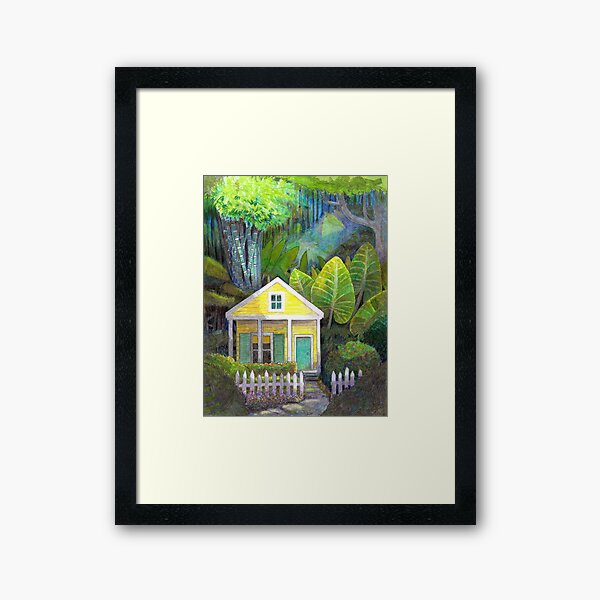Yellow House in the Jungle Framed Art Print