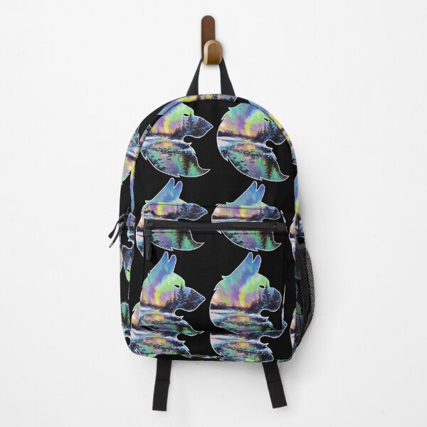 Item preview, Northern Lights Wolf Silhouettes Profile Rainbow designed and sold by animexgaming.