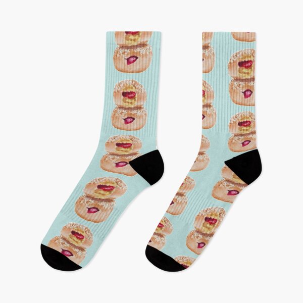 Item preview, Jelly donut watercolour illustration (blue colour background) designed and sold by tifft.