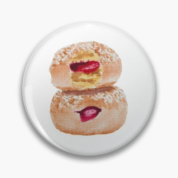 Item preview, Jelly donut watercolour illustration (white background) designed and sold by tifft.