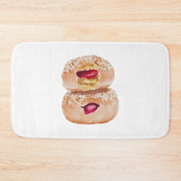 Item preview, Jelly donut watercolour illustration (white background) designed and sold by tifft.