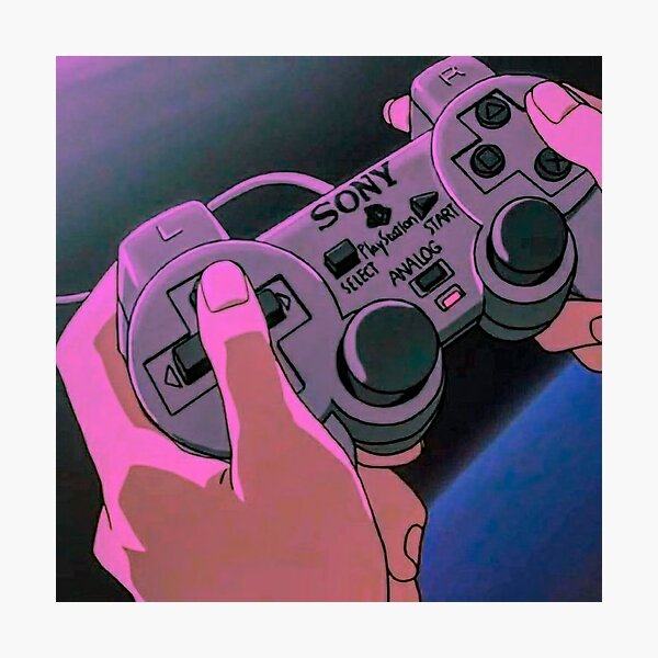 Videojuego Anime Vaporwave Lámina fotográfica
