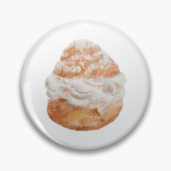 Item preview, Cream puff watercolour illustration (white background) designed and sold by tifft.