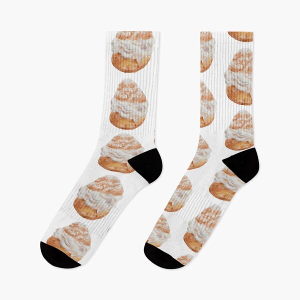 Item preview, Cream puff watercolour illustration (white background) designed and sold by tifft.