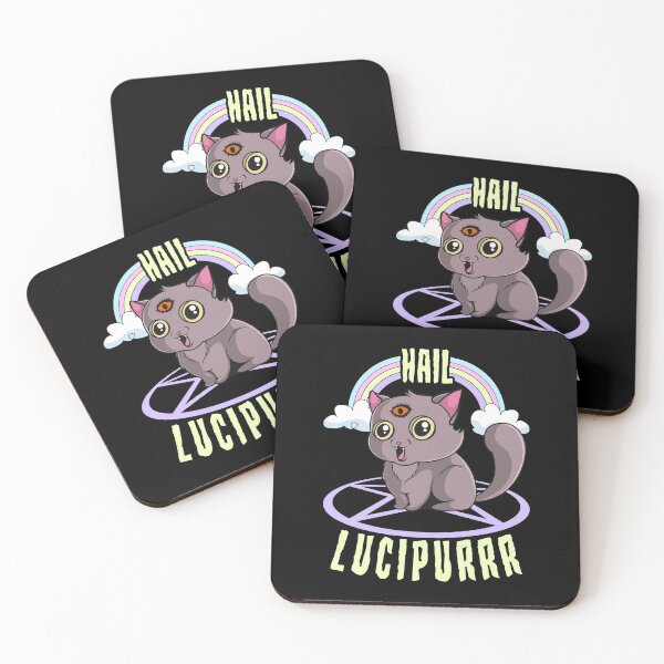 Item preview, Cute Satanic Hail Lucipurr Rainbow Kitty Goth designed and sold by perfectpresents.
