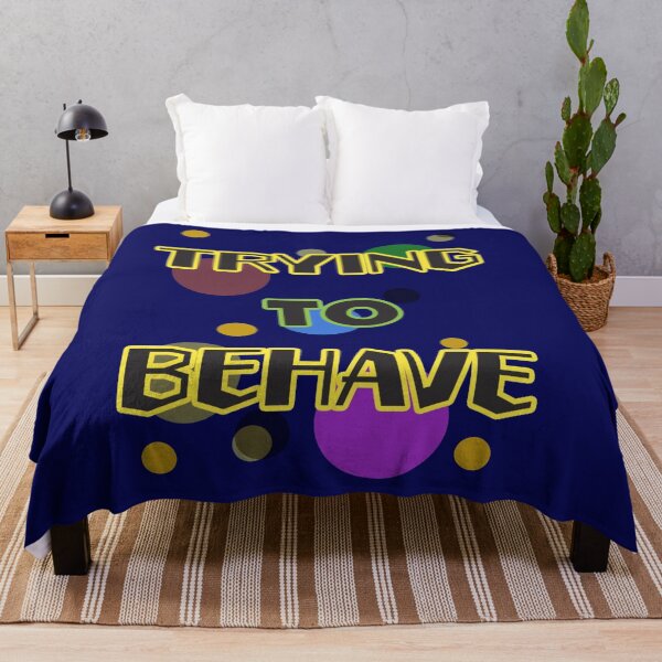 Item preview, "Trying to Behave" Quote Multicolored Dotted Abstract Text designed and sold by Sendreka.