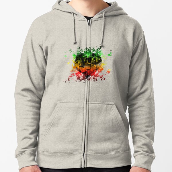Kopie von Rasta farbigem Herzen Kapuzenjacke