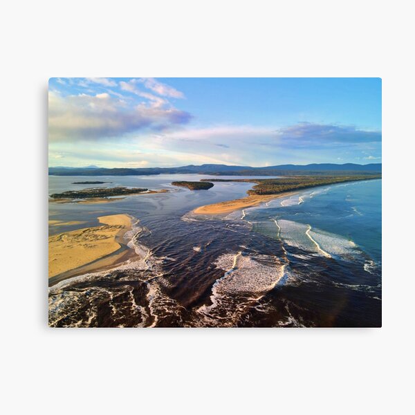 Sunset Mallacoota Main beach looking north over the mouth Canvas Print