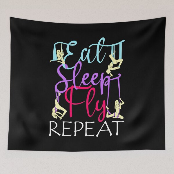 Item preview, Eat Sleep Fly Repeat Aerial Yoga Silks designed and sold by perfectpresents.