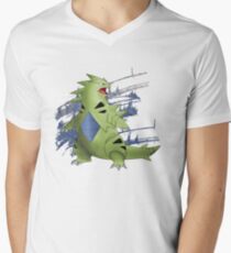 Tyranitar with Blue Rocky Scratches Men's V-Neck T-Shirt