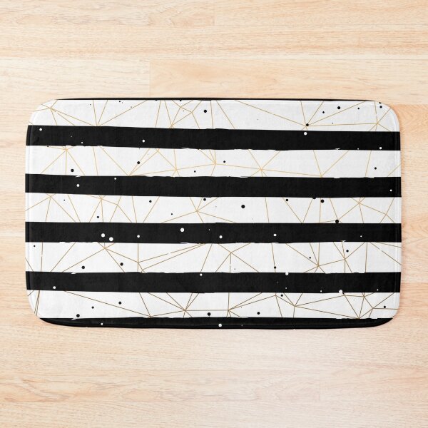 Item preview, Gold Geometric Pattern Black and White Stripes designed and sold by Vic Torys ☆.