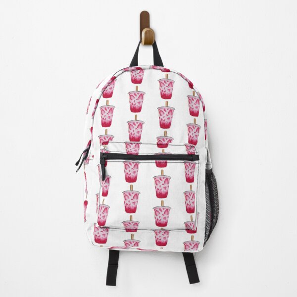 Item preview, Strawberry Pink Drink watercolour illustration (white background) designed and sold by tifft.