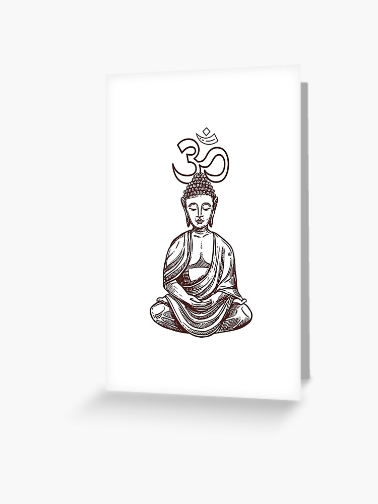 Buddha Meditating in the Single Lotus Position. Linear Drawing Isolated on  a Bright Textured Watercolor Spot with an Stock Vector - Illustration of  pose, enlightenment: 130241190