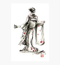 Geisha Japanese woman sumi-e original painting art print Photographic Print