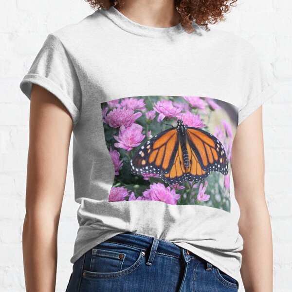 Monarch Butterfly & Flowers Classic T-Shirt