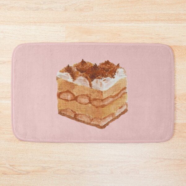 Item preview, Tiramisu watercolour illustration (pink background) designed and sold by tifft.