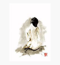 Woman geisha erotic act 女性 Japanese ink painting Photographic Print