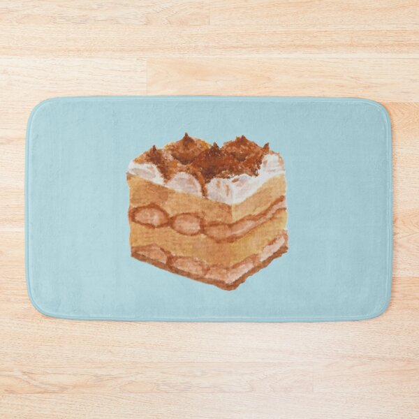 Item preview, Tiramisu watercolour illustration (blue background) designed and sold by tifft.