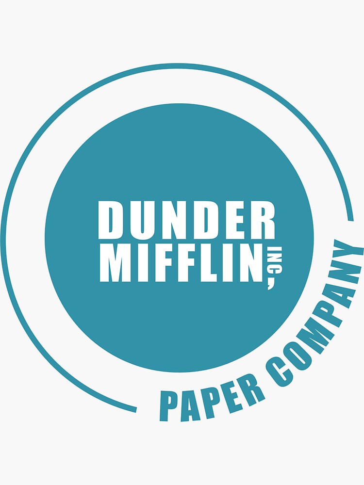 Dunder Mifflin Paper Company Blue Vinyl Sticker - Official The