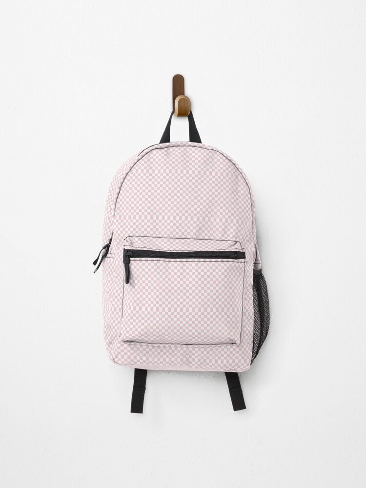 pink checkered backpack