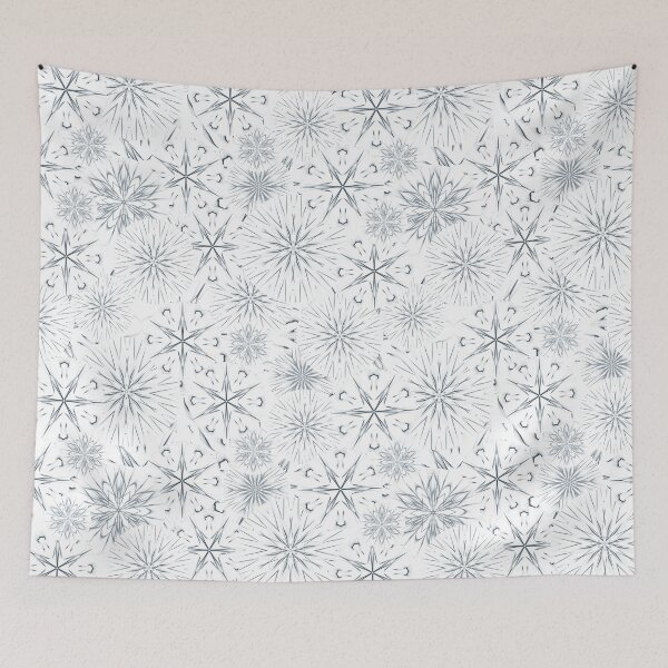 Item preview, Paynes Grey Color Mandala Geometric Pattern on While Background. designed and sold by wild.geranium.design.