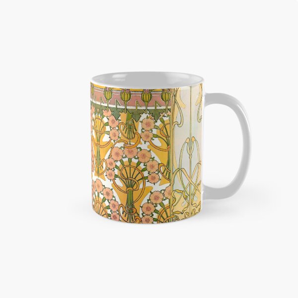 Aperçu de l'œuvre Art Nouveau ALPHONSE MUCHA Motif Floral créée et vendue par StickerArtwork.