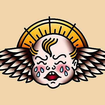 Artwork thumbnail, Salty-Dog2 American Traditional Crybaby Cherub by Salty-Dog2