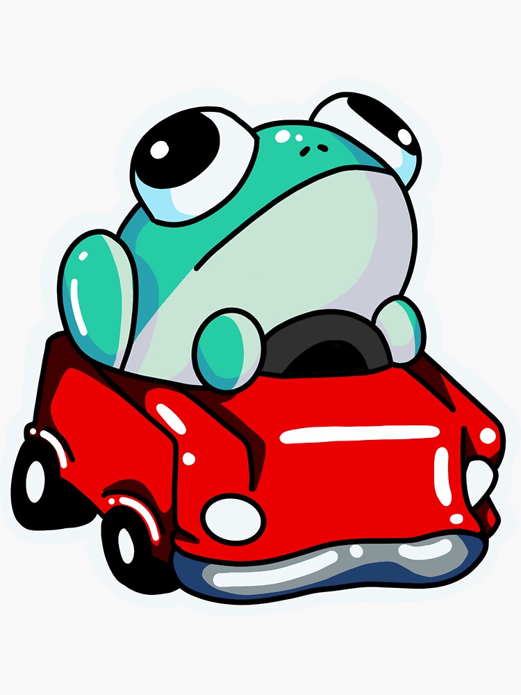 Frogge in da car Sticker for Sale by iiipeash