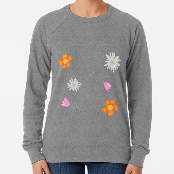Simple Flower Sticker Pack Lightweight Sweatshirt