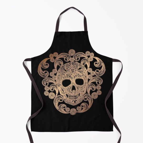 Item preview, Gold Lace Skull Damask on Black designed and sold by Cecilia Mok.