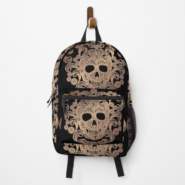 Item preview, Gold Lace Skull Damask on Black designed and sold by Cecilia Mok.