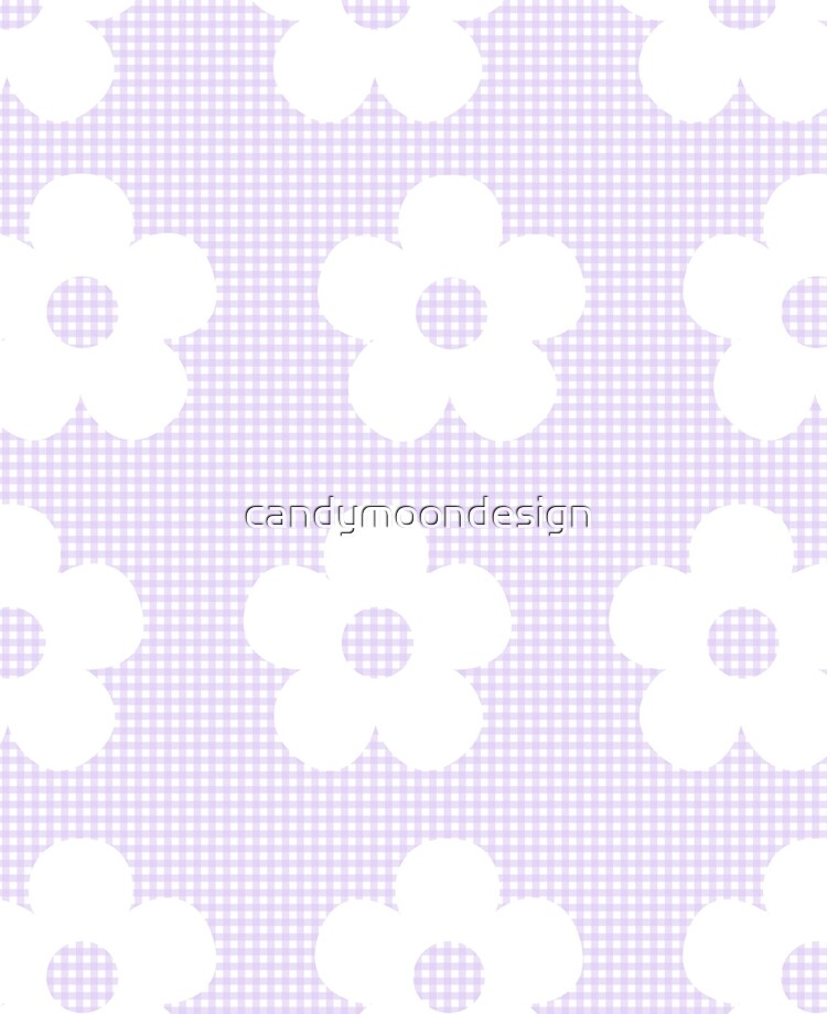 Funda y vinilo para iPad «Pastel Lavanda Púrpura Guingán Flor blanca Kawaii  Lindo Acogedor Cottagecore Estética» de candymoondesign | Redbubble
