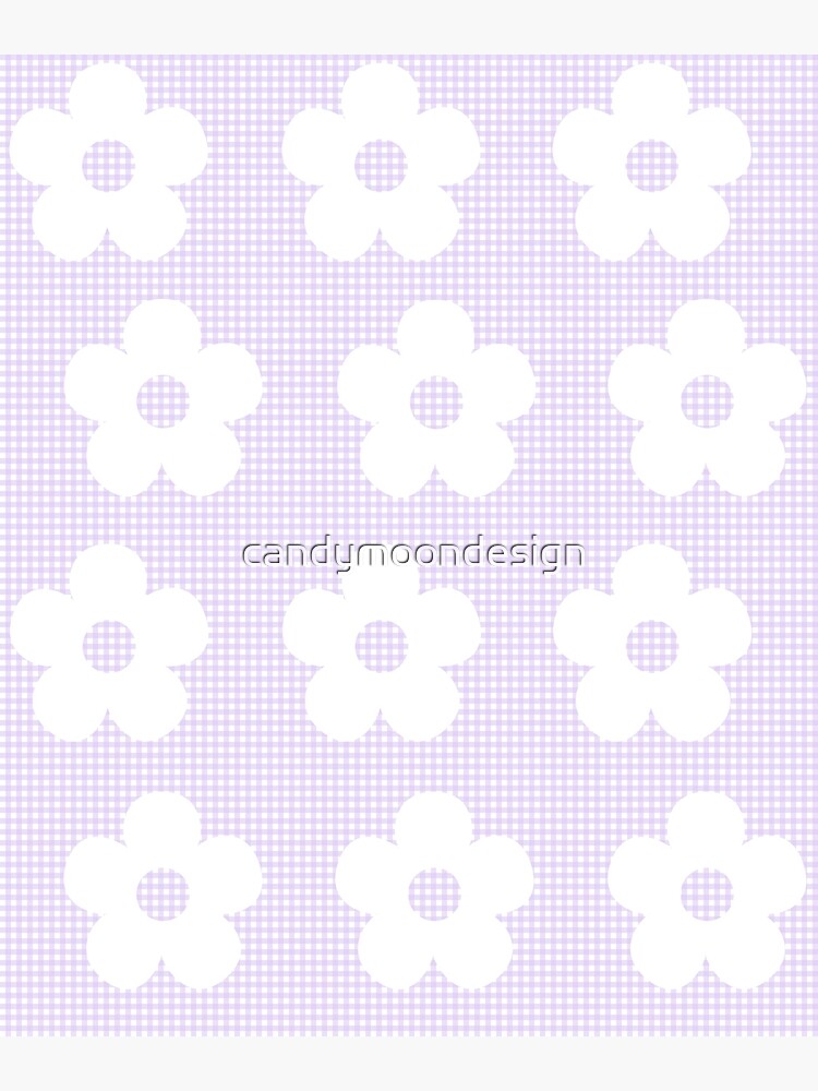 Tarjetas de felicitación «Pastel Lavanda Púrpura Guingán Flor blanca Kawaii  Lindo Acogedor Cottagecore Estética» de candymoondesign | Redbubble