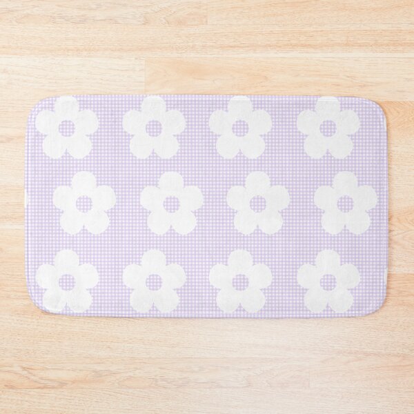Item preview, Pastel Lavender Purple Gingham White Flower Kawaii Cute Cozy Cottagecore Aesthetic designed and sold by candymoondesign.