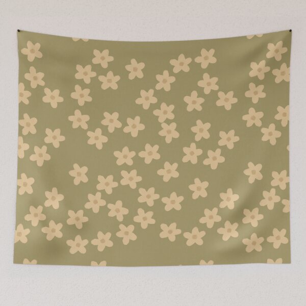 Item preview, Fall Floral Daisy Print in Light Green designed and sold by WildeandCo.