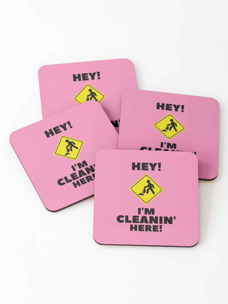 Thumbnail 1 of 5, Coasters (Set of 4), Hey I'm Cleaning Here designed and sold by SavvyCleaner.