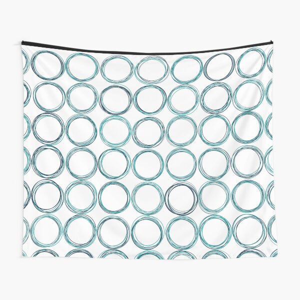 Blue circles, off-center Tapestry
